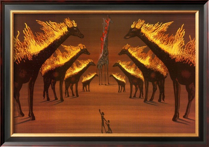 Salvador dali giraffe on fire