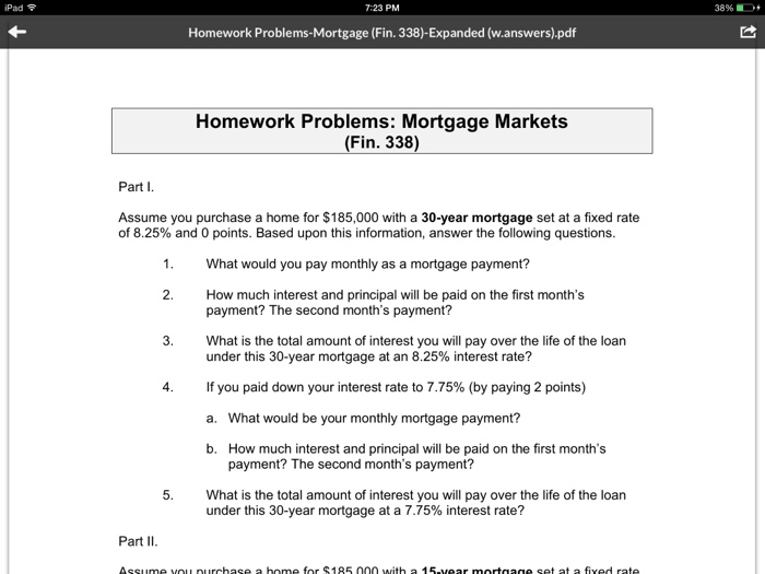 Fine print mortgage bill answer key