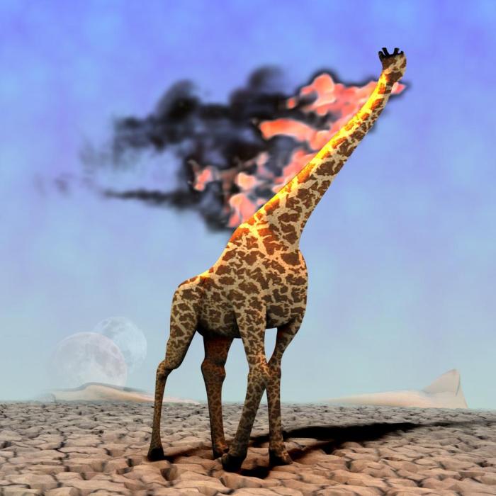 Salvador dali giraffe on fire