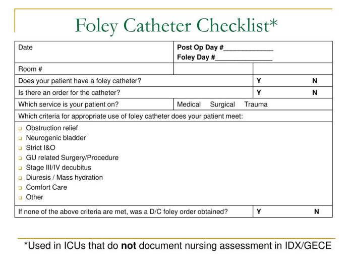 Foley catheter removal documentation sample